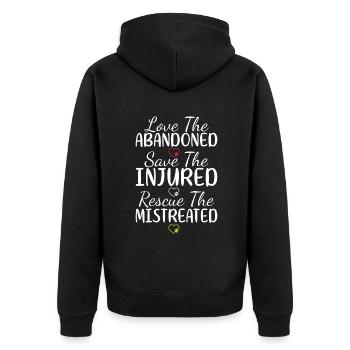 Gift Cat Owner Cat Gift - Unisex Premium Organic Zip Hoodie - black - Back - Nico (187cm)