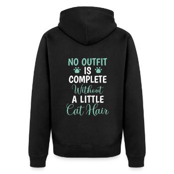 Gift Cat Owner Cat Gift - Unisex Premium Organic Zip Hoodie - black - Back - Nico (187cm)
