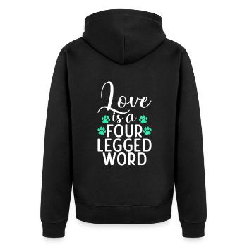 Gift Cat Owner Cat Gift - Unisex Premium Organic Zip Hoodie - black - Back - Nico (187cm)