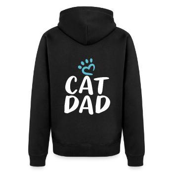 Gift Cat Owner Cat Gift - Unisex Premium Organic Zip Hoodie - black - Back - Nico (187cm)