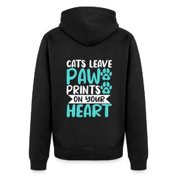 Cadeau Propriétaire de chat Cadeau de chat - Veste à capuche bio Premium Unisexe - noir - Dos - Nico (187cm)