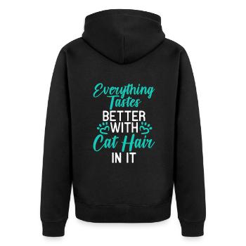 Gift Cat Owner Cat Gift - Unisex Premium Organic Zip Hoodie - black - Back - Nico (187cm)