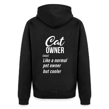 Gift Cat Owner Cat Gift - Unisex Premium Organic Zip Hoodie - black - Back - Nico (187cm)