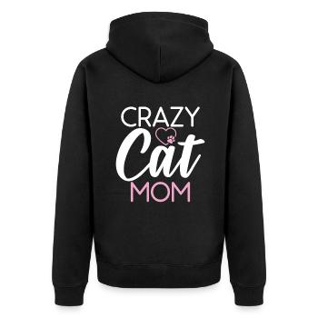 Gift Cat Owner Cat Gift - Unisex Premium Organic Zip Hoodie - black - Back - Nico (187cm)