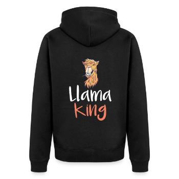 Cadeau Lama Lama Cadeau Amoureux - Veste à capuche bio Premium Unisexe - noir - Dos - Nico (187cm)