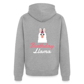Lama Geschenk Lama Liebhaber Geschenk - Unisex Premium Bio Zip Hoodie - Grau meliert - Hinten - Nico (187cm)