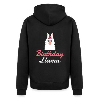 Lama Geschenk Lama Liebhaber Geschenk - Unisex Premium Bio Zip Hoodie - Schwarz - Hinten - Nico (187cm)