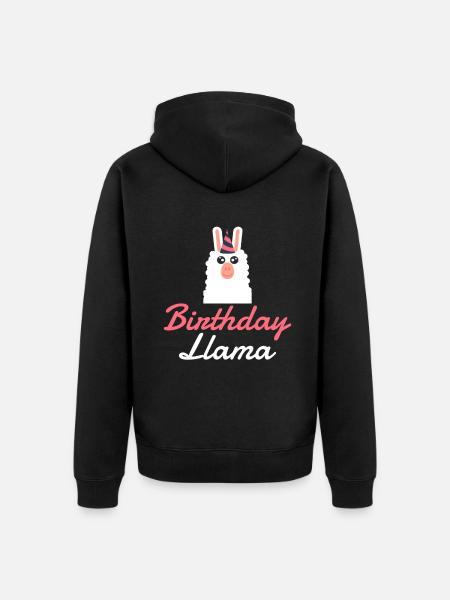 Llama Gift Llama Lover Gift - Unisex Premium Organic Zip Hoodie - black