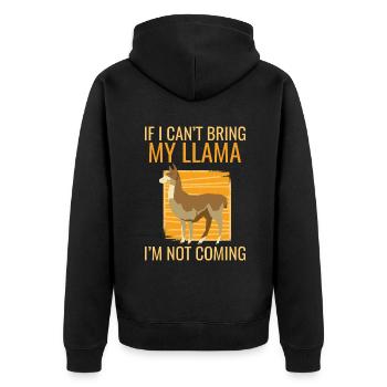 Lama Geschenk Lama Liebhaber Geschenk - Unisex Premium Bio Zip Hoodie - Schwarz - Hinten - Nico (187cm)