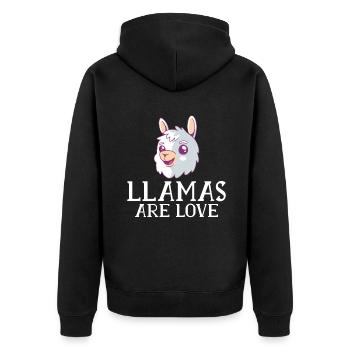 Cadeau Lama Lama Cadeau Amoureux - Veste à capuche bio Premium Unisexe - noir - Dos - Nico (187cm)