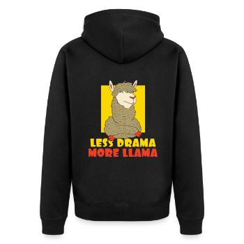 Lama Geschenk Lama Liebhaber Geschenk - Unisex Premium Bio Zip Hoodie - Schwarz - Hinten - Nico (187cm)