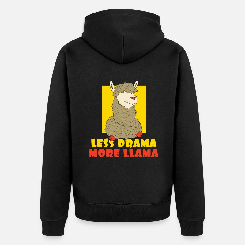 Llama Gift Llama Lover Gift - Unisex Premium Organic Zip Hoodie - black