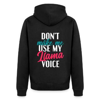 Llama Gift Llama Lover Gift - Unisex Premium Organic Zip Hoodie - black - Back - Nico (187cm)