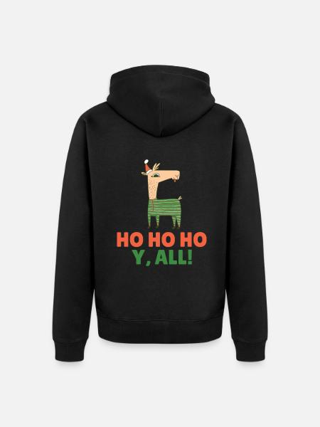 Llama Gift Llama Lover Gift - Unisex Premium Organic Zip Hoodie - black