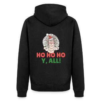 Lama Geschenk Lama Liebhaber Geschenk - Unisex Premium Bio Zip Hoodie - Schwarz - Hinten - Nico (187cm)