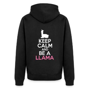 Lama Geschenk Lama Liebhaber Geschenk - Unisex Premium Bio Zip Hoodie - Schwarz - Hinten - Nico (187cm)