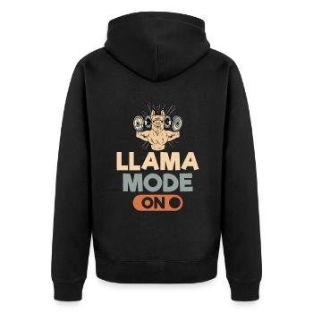 Lama Geschenk Lama Liebhaber Geschenk - Unisex Premium Bio Zip Hoodie - Schwarz - Hinten - Nico (187cm)