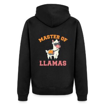 Cadeau Lama Lama Cadeau Amoureux - Veste à capuche bio Premium Unisexe - noir - Dos - Nico (187cm)