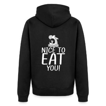 Cadeau de requin Amoureux des requins - Veste à capuche bio Premium Unisexe - noir - Dos - Nico (187cm)