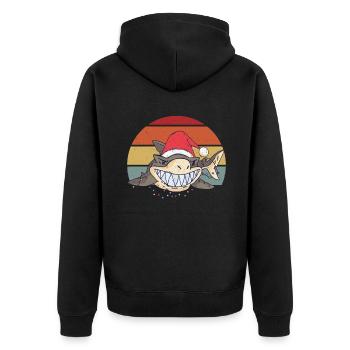 Cadeau de requin Amoureux des requins - Veste à capuche bio Premium Unisexe - noir - Dos - Nico (187cm)