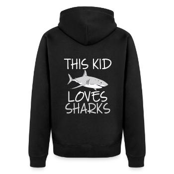 Cadeau de requin Amoureux des requins - Veste à capuche bio Premium Unisexe - noir - Dos - Nico (187cm)