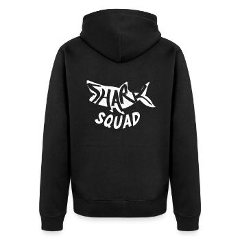 Cadeau de requin Amoureux des requins - Veste à capuche bio Premium Unisexe - noir - Dos - Nico (187cm)