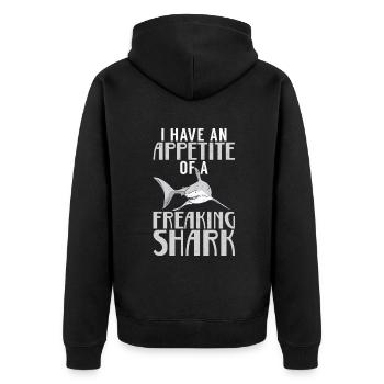 Cadeau de requin Amoureux des requins - Veste à capuche bio Premium Unisexe - noir - Dos - Nico (187cm)