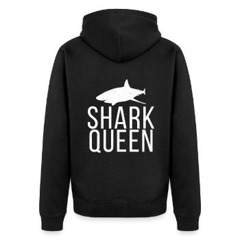 Cadeau de requin Amoureux des requins - Veste à capuche bio Premium Unisexe - noir - Dos - Nico (187cm)