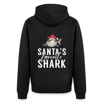 Hai Geschenk Hai Liebhaber - Unisex Premium Bio Zip Hoodie - Schwarz - Hinten - Nico (187cm)
