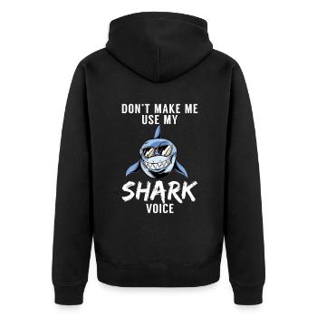 Hai Geschenk Hai Liebhaber - Unisex Premium Bio Zip Hoodie - Schwarz - Hinten - Nico (187cm)
