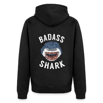 Cadeau de requin Amoureux des requins - Veste à capuche bio Premium Unisexe - noir - Dos - Nico (187cm)