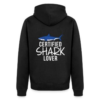 Cadeau de requin Amoureux des requins - Veste à capuche bio Premium Unisexe - noir - Dos - Nico (187cm)