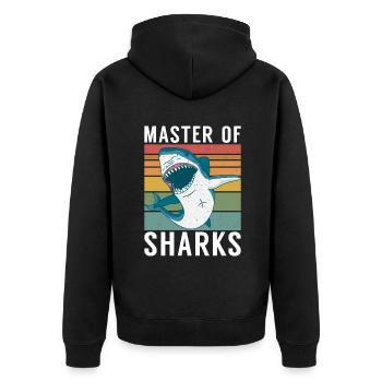 Cadeau de requin Amoureux des requins - Veste à capuche bio Premium Unisexe - noir - Dos - Nico (187cm)