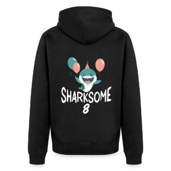 Cadeau de requin Amoureux des requins - Veste à capuche bio Premium Unisexe - noir - Dos - Nico (187cm)
