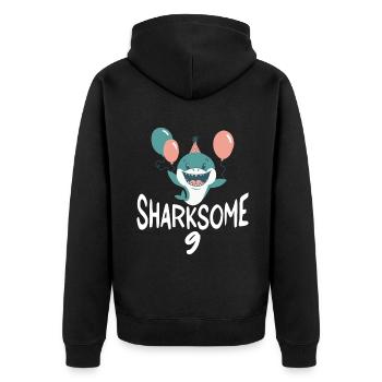 Cadeau de requin Amoureux des requins - Veste à capuche bio Premium Unisexe - noir - Dos - Nico (187cm)