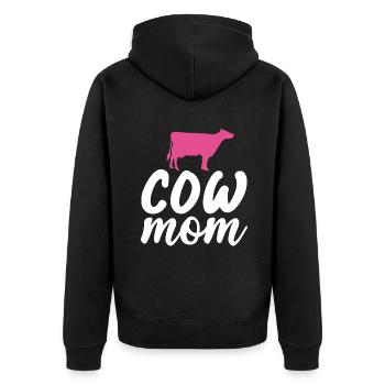 Kuh Geschenk Kuhliebhaber Bauern Geschenk - Unisex Premium Bio Zip Hoodie - Schwarz - Hinten - Nico (187cm)