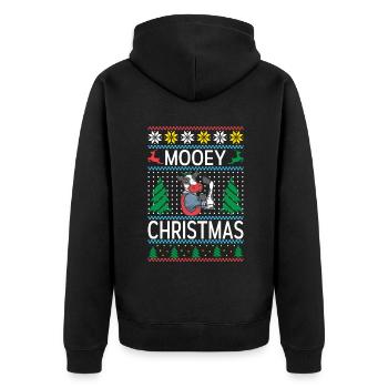 Cow Gift Cow Lover Farmer Gift - Unisex Premium Organic Zip Hoodie - black - Back - Nico (187cm)