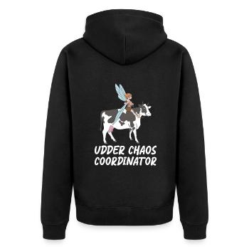 Cow Gift Cow Lover Farmer Gift - Unisex Premium Organic Zip Hoodie - black - Back - Nico (187cm)