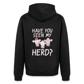 Kuh Geschenk Kuhliebhaber Bauern Geschenk - Unisex Premium Bio Zip Hoodie - Schwarz - Hinten - Nico (187cm)