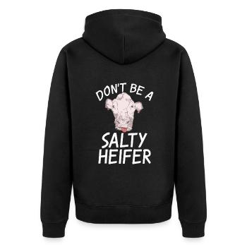 Kuh Geschenk Kuhliebhaber Bauern Geschenk - Unisex Premium Bio Zip Hoodie - Schwarz - Hinten - Nico (187cm)