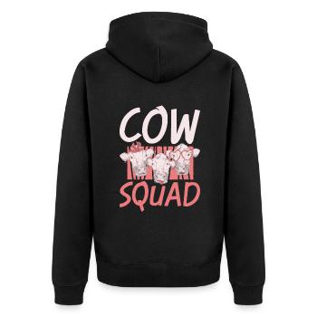 Cow Gift Cow Lover Farmer Gift - Unisex Premium Organic Zip Hoodie - black - Back - Nico (187cm)