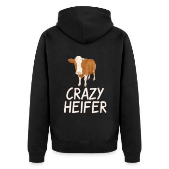Cow Gift Cow Lover Farmer Gift - Unisex Premium Organic Zip Hoodie - black - Back - Nico (187cm)
