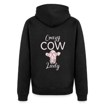 Cow Gift Cow Lover Farmer Gift - Unisex Premium Organic Zip Hoodie - black - Back - Nico (187cm)
