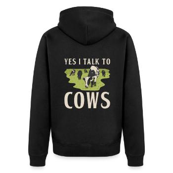 Cow Gift Cow Lover Farmer Gift - Veste à capuche bio Premium Unisexe - noir - Dos - Nico (187cm)