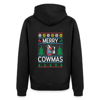 Cow Gift Cow Lover Farmer Gift - Unisex Premium Organic Zip Hoodie - black - Back - Nico (187cm)
