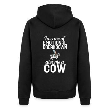 Cow Gift Cow Lover Farmer Gift - Veste à capuche bio Premium Unisexe - noir - Dos - Nico (187cm)