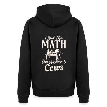 Cow Gift Cow Lover Farmer Gift - Unisex Premium Organic Zip Hoodie - black - Back - Nico (187cm)
