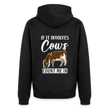 Cow Gift Cow Lover Farmer Gift - Veste à capuche bio Premium Unisexe - noir - Dos - Nico (187cm)