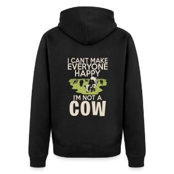 Cow Gift Cow Lover Farmer Gift - Unisex Premium Organic Zip Hoodie - black - Back - Nico (187cm)