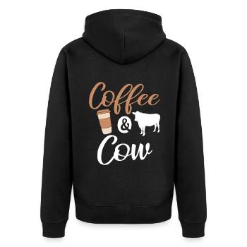 Cow Gift Cow Lover Farmer Gift - Unisex Premium Organic Zip Hoodie - black - Back - Nico (187cm)